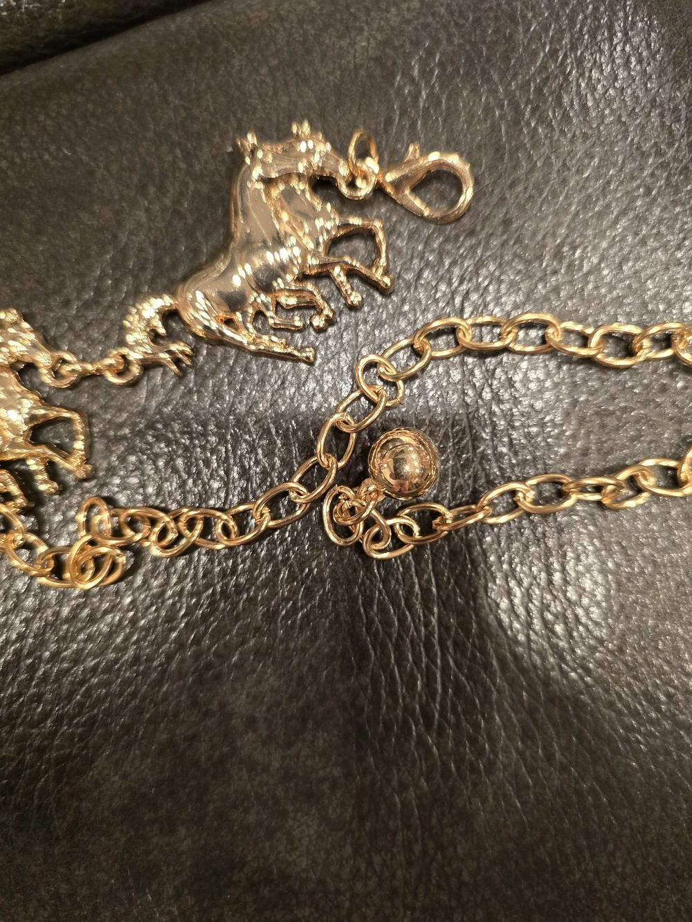 Gold Horse-Link Waist Chain Belt - Women's Jewelry